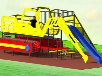 Outdoor excavator kids playground  3D model