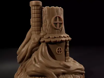 Enchanted Tree Stump Fairy House 3D Printable Model 3D print model