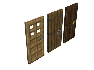 Minecraft Doors Set 3D model
