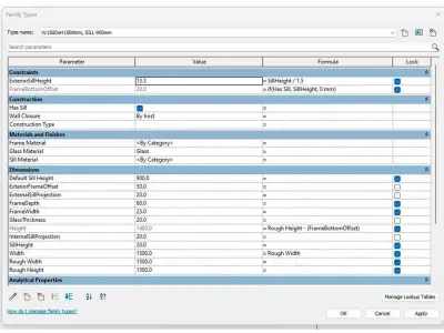 Plain Fixed Window Revit Family 3D model
