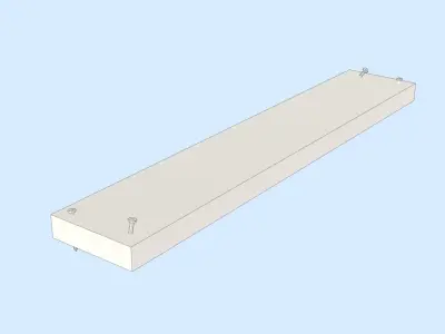 Hand Painted Wooden Plank With Nails Free low-poly 3D model