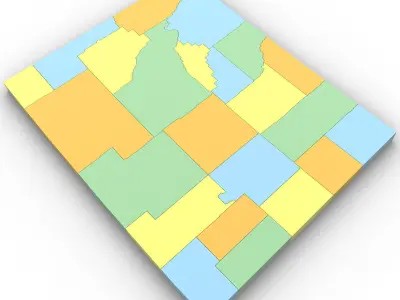 Wyoming Political Map 3D model