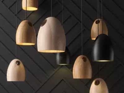 Oak Pendant Light 3D model