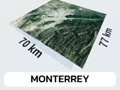Monterrey Mexico City Landscape 3D Model 3D model