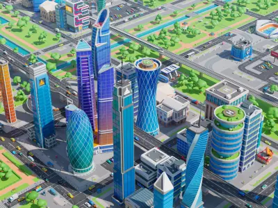  Megacity Low-Poly 
