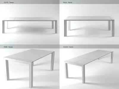 Canto modern dining table with wood 3D model