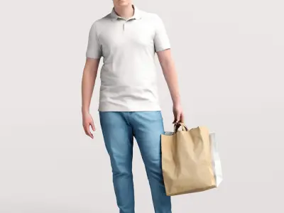 Humano 12- Collection 2208 - SHOPPING PEOPLE - 12 x 3D models  3D model