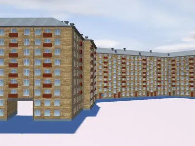 Flat house Low-poly 3D model buy