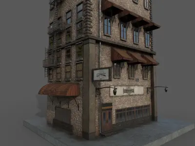 10-10 Old New york buildings Barbershop 1930 3D model