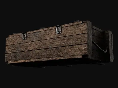 Low-Poly Wooden Storage Crate Low-poly 3D model