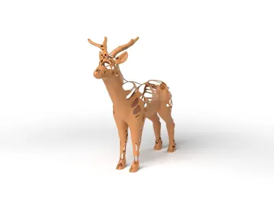 Deer Dust Voronoi Low-poly 3D model