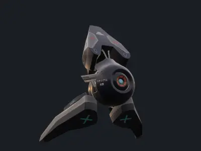 Sci-Fi Battle Drone Low-poly 3D model