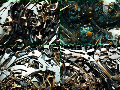 20 Seamless Sci-fi Patterns - Alien Ornate Texture