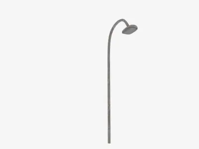 Rust Curve Lamp Pole 2 Low-poly 3D model