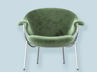 Murano lounge chair - velvet 3D model