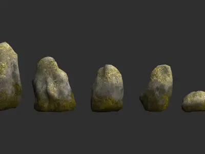 Rock Set 03 - Forest Low-poly 3D model