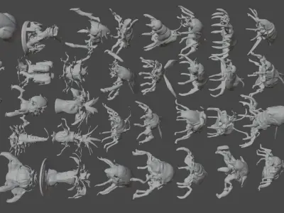 Sci-Fi Monsters Bugs Dogs 3D model