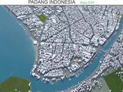Padang Indonesia 25km Low-poly 3D model