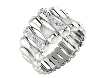 Women Ring Render 3dm STL MTL SLC JCD OBJ FBX Details 3D print model 40