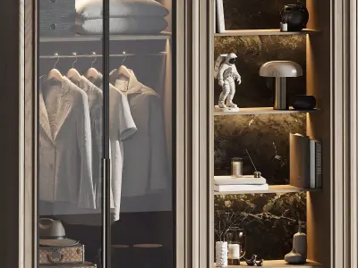 Contemporary Wardrobe Closet 07 3D model