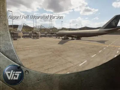 High detail airport - full version - Unity3D Low-poly 3D model