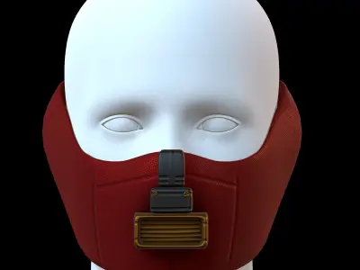 Gas mask helmet 3d model scifi Low-poly  Low-poly 3D model 340
