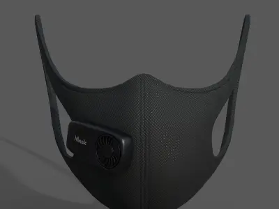 Gas mask protection futuristic technology fantasy  Low-poly 3D model