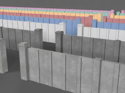 PBR Concrete Wall 2 Low-poly 3D model