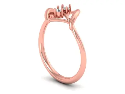 Solitaire Engagement Women Light Weight Rings 3D print model