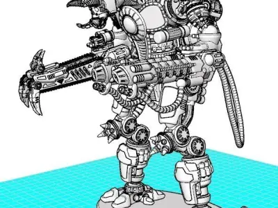 Project Cervantes-The 28mm Cazador Terror Mech 3D print model