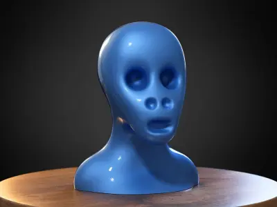 Modern alien monkey Headphone Stand Modern alien monkey  3D print model