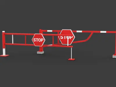 Road Block Gate 3D model