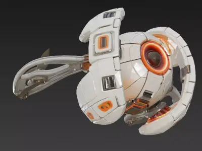 Spherical Recon Drone Low-poly 3D model