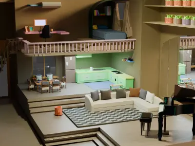 blender house3d modeling 3D model