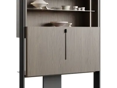 Cattelan Italia Cremona Bar Unit With Sliding Door 3D model