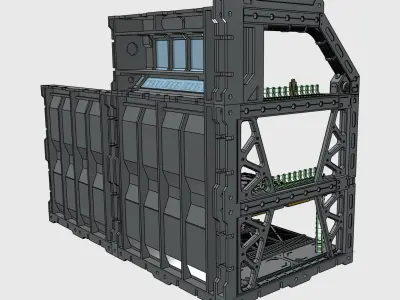 FULLY CUSTOMIZABLE MECHA HANGAR BASE 3D print model