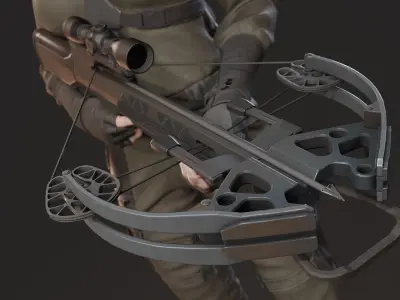 Crossbow Girl Low-poly 3D model