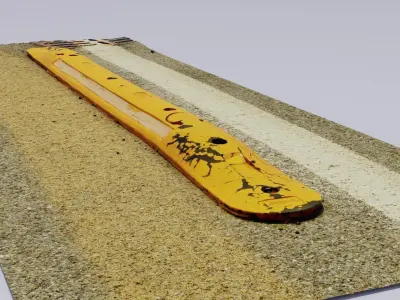 Ultra-realistic street bump 02 high-poly 3D model