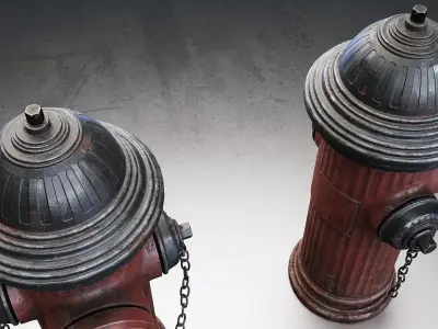 Vintage Fire Hydrant 3D Model Low-poly 3D model