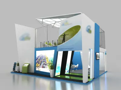 Double Decker Exhibition Stand 3D model