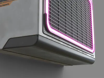 Sci-Fi Cyberpunk Air Conditioner Low-poly 3D model