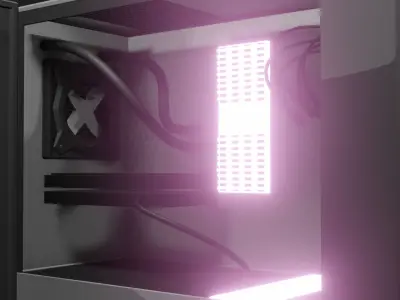 Toon Shaded Pc Desk  3D model