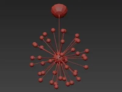 IMPULSE chandelier with balls hanging from it 3D model
