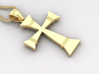 Light Gold 18K Cross Pendant 2CP065 3D print model