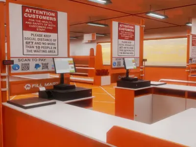 Supermarket Low-poly 3D model 3D model