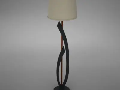 lamp09 floor lamp with shade Low-poly 3D model