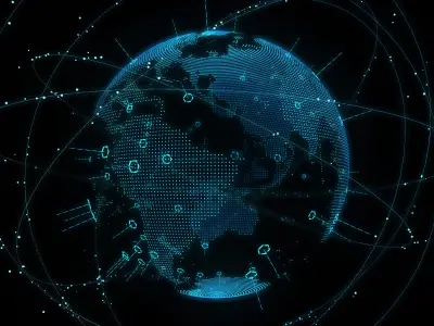 Animated Hologram Planet Earth 3D model