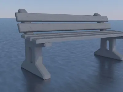 Stone bunk bench 3D model