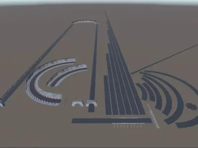 Road Modular Assets for Unity and Unreal Low-poly 3D model