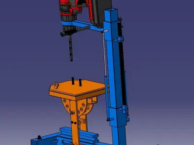 Electric hand drill modified rig 3D model